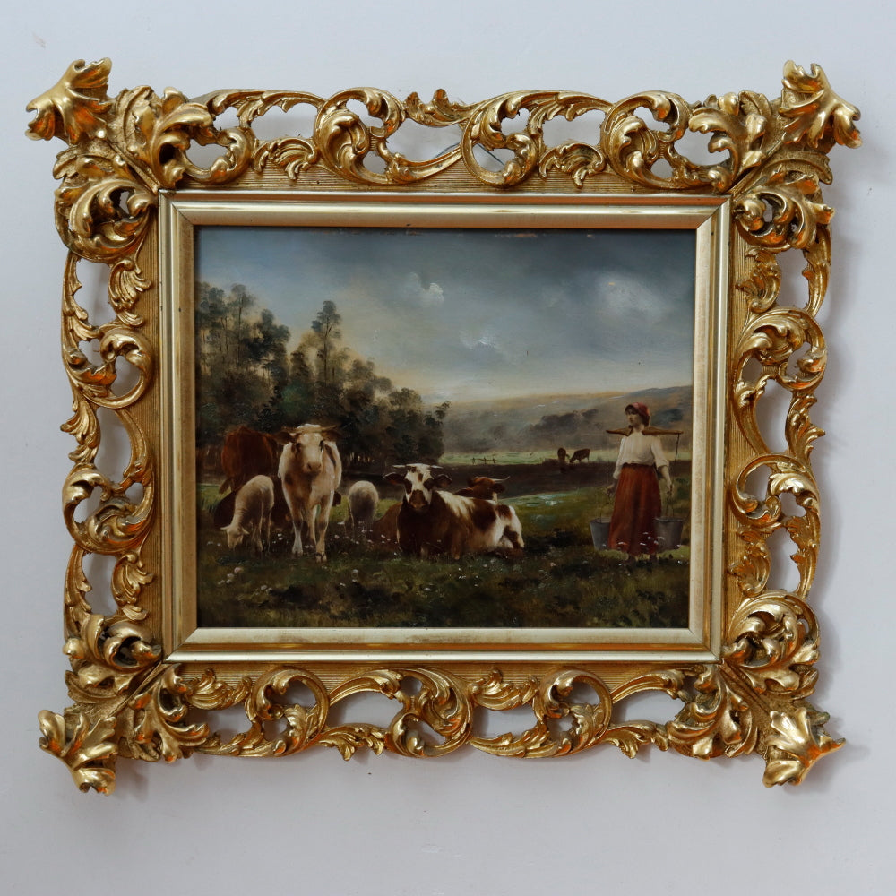 Colored Lithograph Laid Down to Mahogany Panel | Work of Man