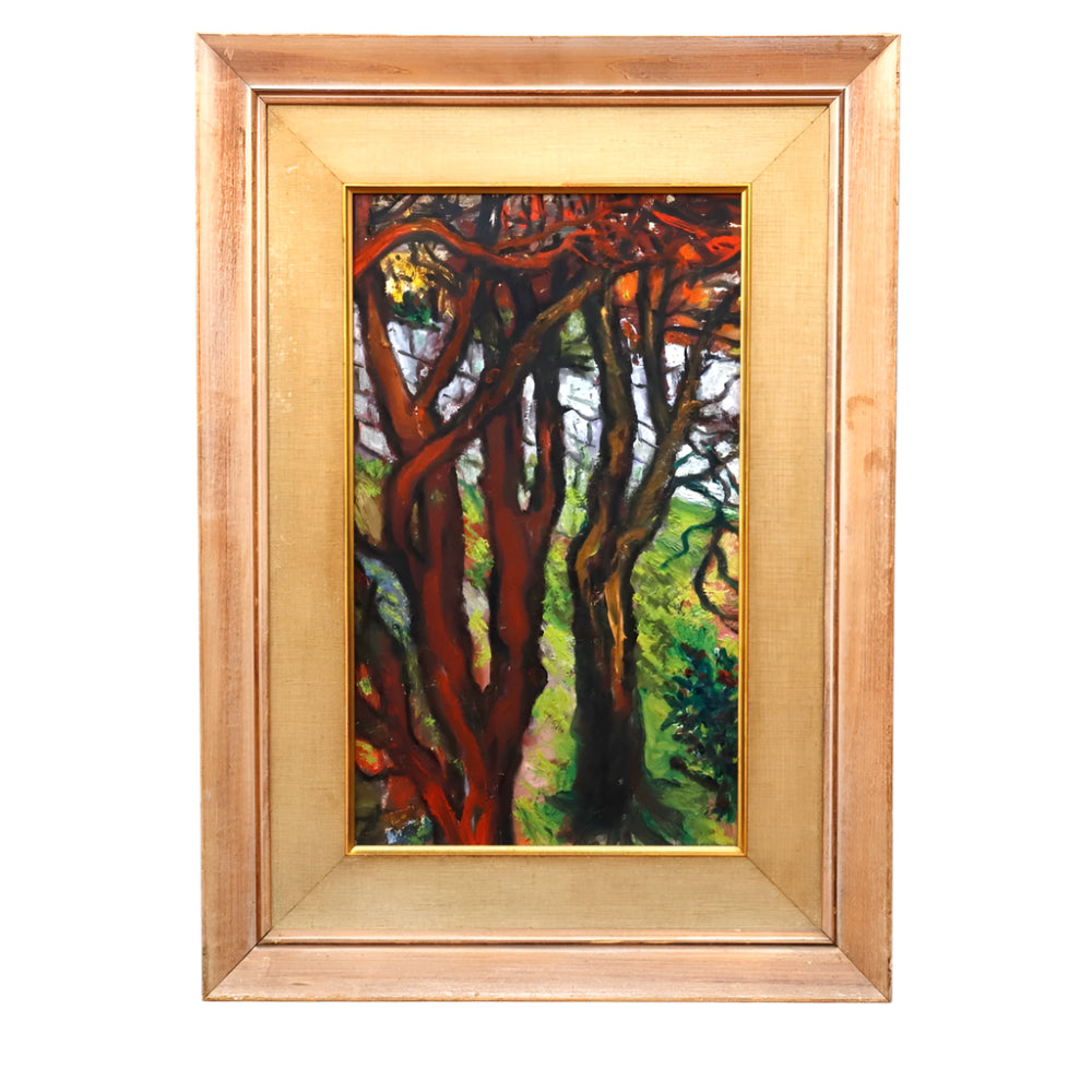 Sacha Moldovan "Trees" Oil Painting on Masonite Panel | Work of Man