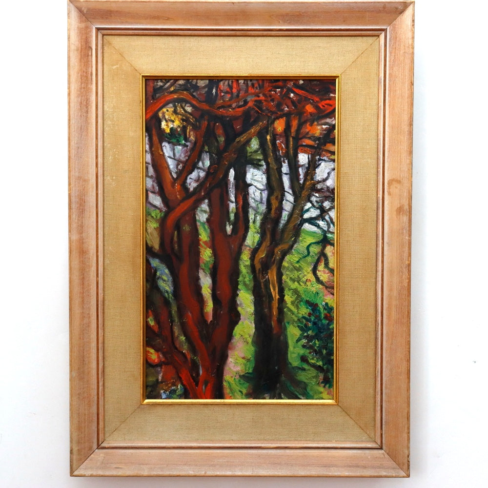 AW887: Sacha Moldovan "Trees" Oil Painting on Masonite Panel