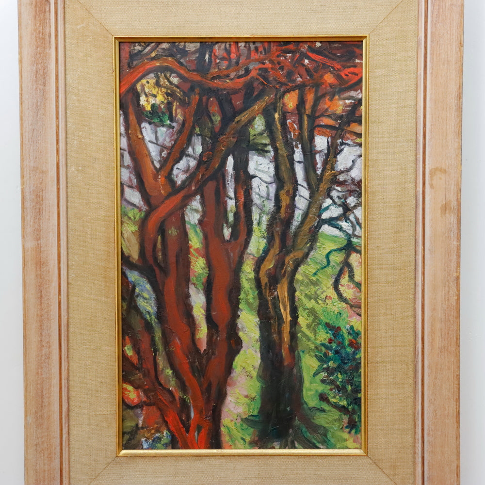 AW887: Sacha Moldovan "Trees" Oil Painting on Masonite Panel