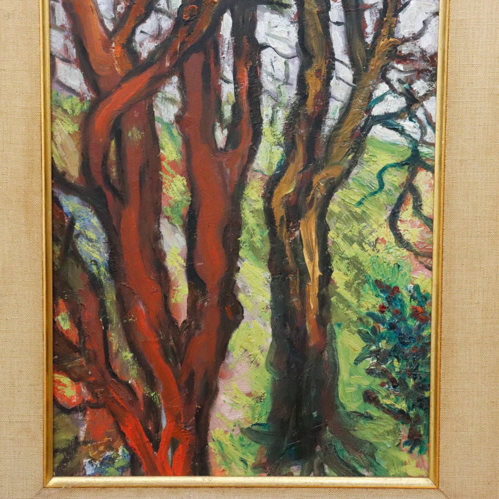 AW887: Sacha Moldovan "Trees" Oil Painting on Masonite Panel
