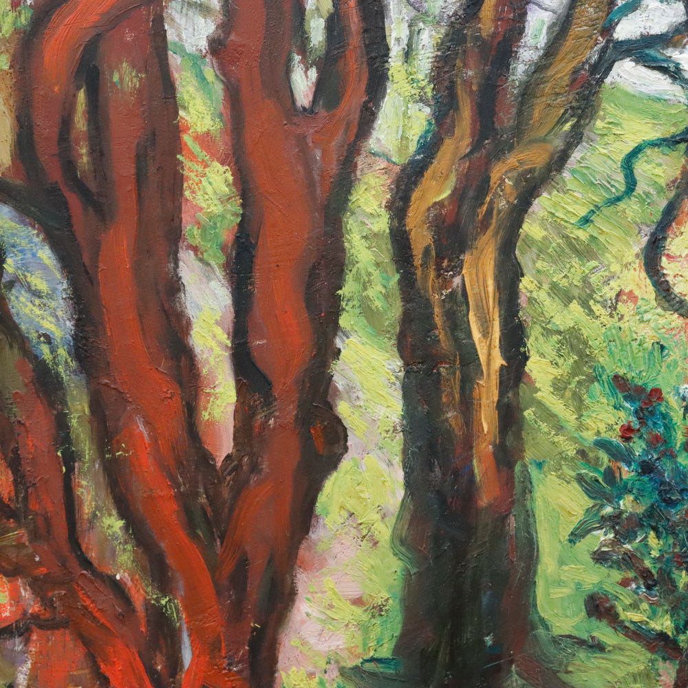 AW887: Sacha Moldovan "Trees" Oil Painting on Masonite Panel