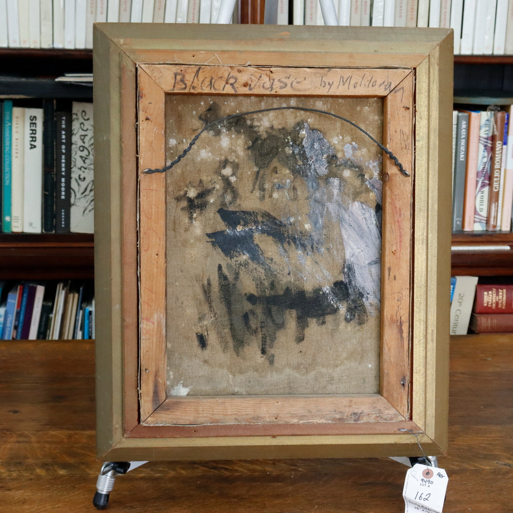 AW345: Sacha Moldovan "Black Vase" Flowers Still Life Oil on Canvas