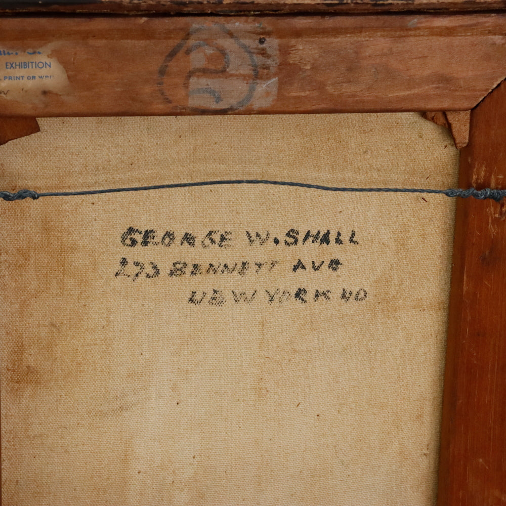 AW888: George W. Shall California Mission Oil on Canvas Painting Early 20th Century