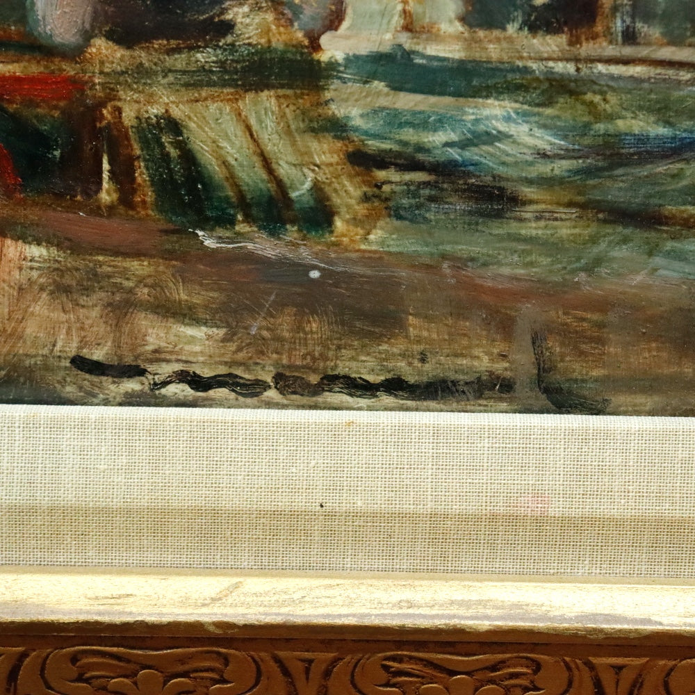 AW357: American School "The 11:00 Special" Locomotive Oil on Board Circa 1940's