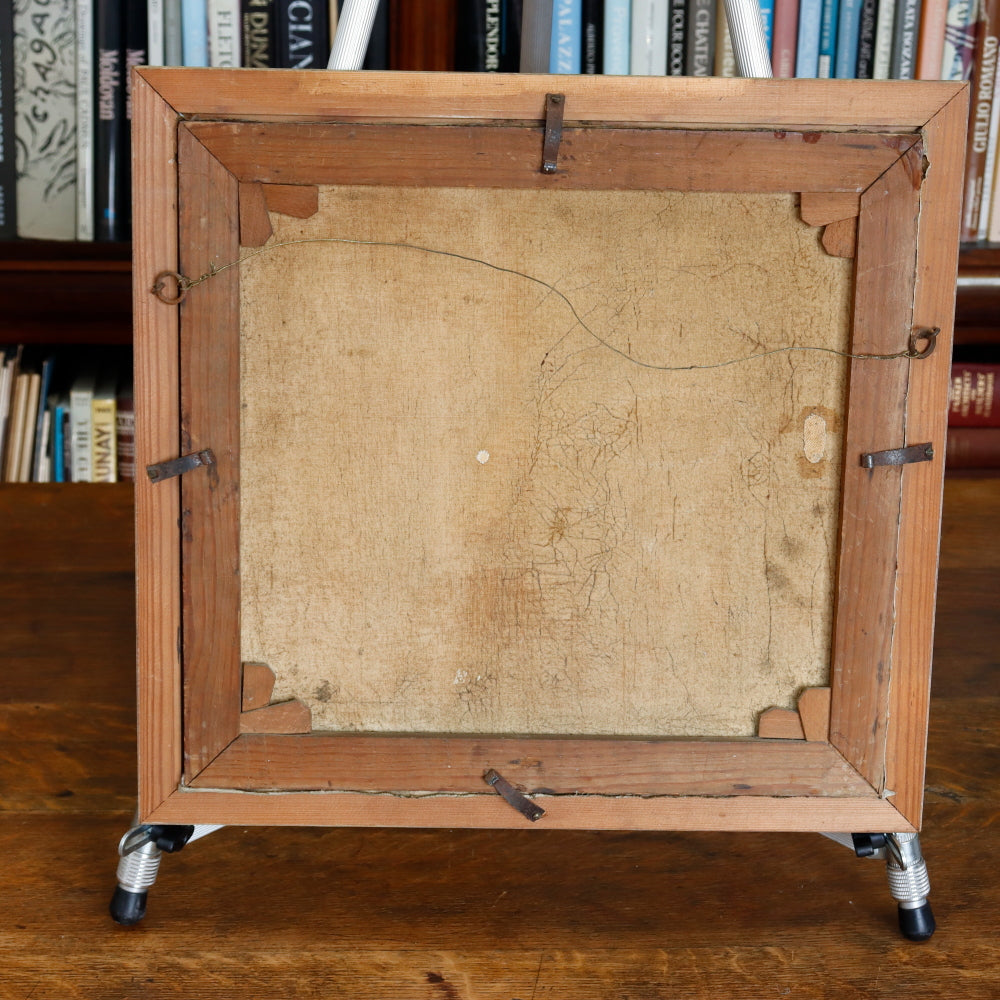 AW889: Antique French School Impressionist Country House in Winter Oil on Canvas