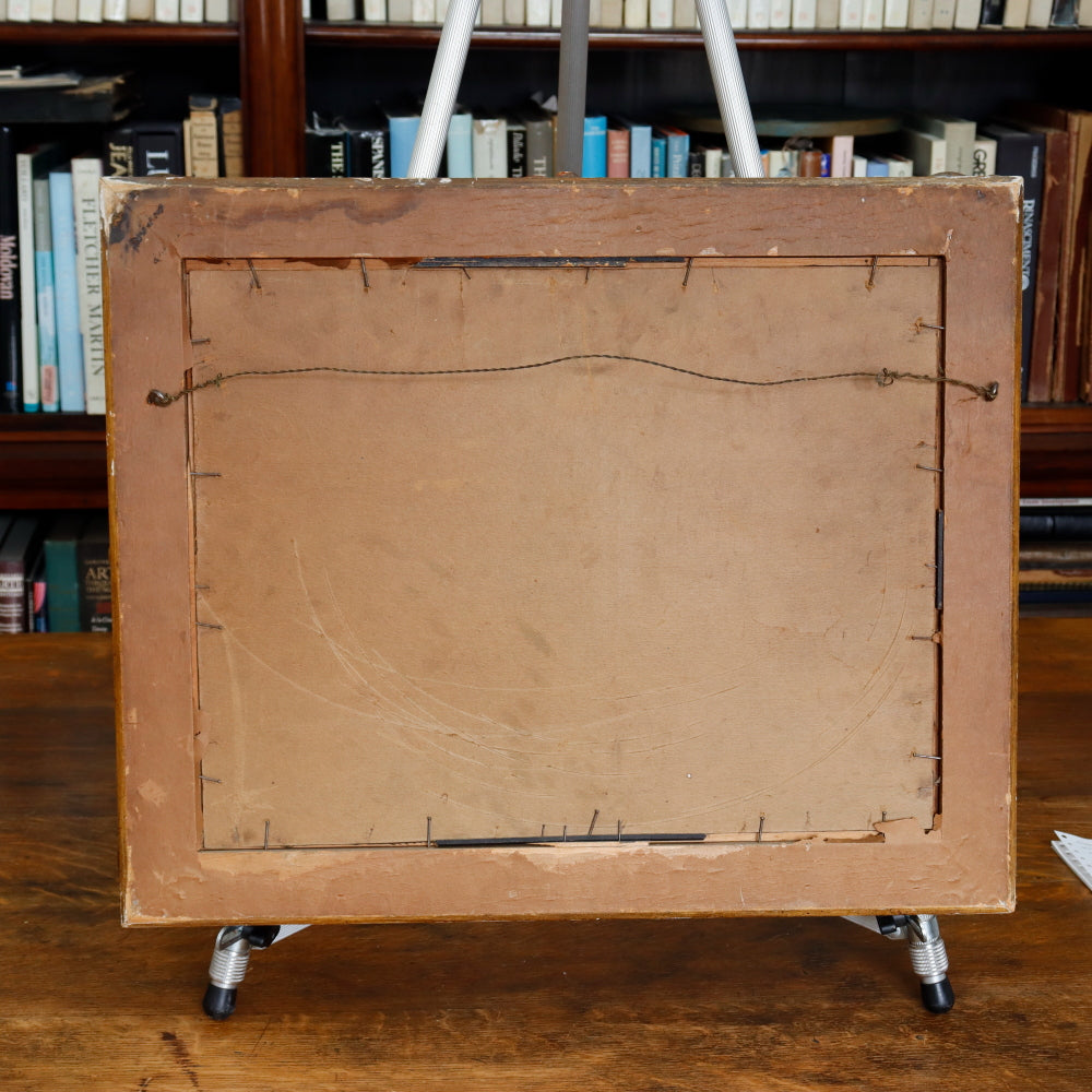 AW891: American School Antique Impressionist Oil on Board Coastal Painting