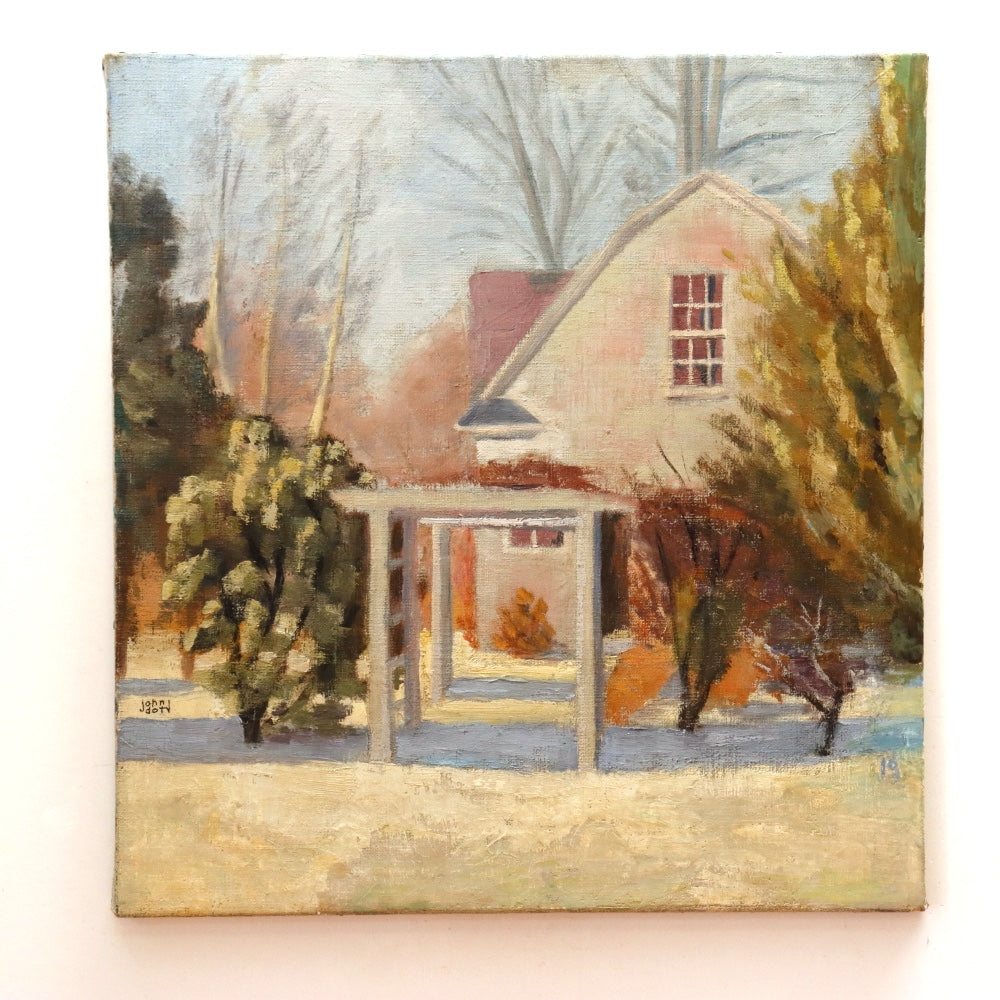 AW549: John Doty California Impressionist Winter Day Oil on Canvas Painting