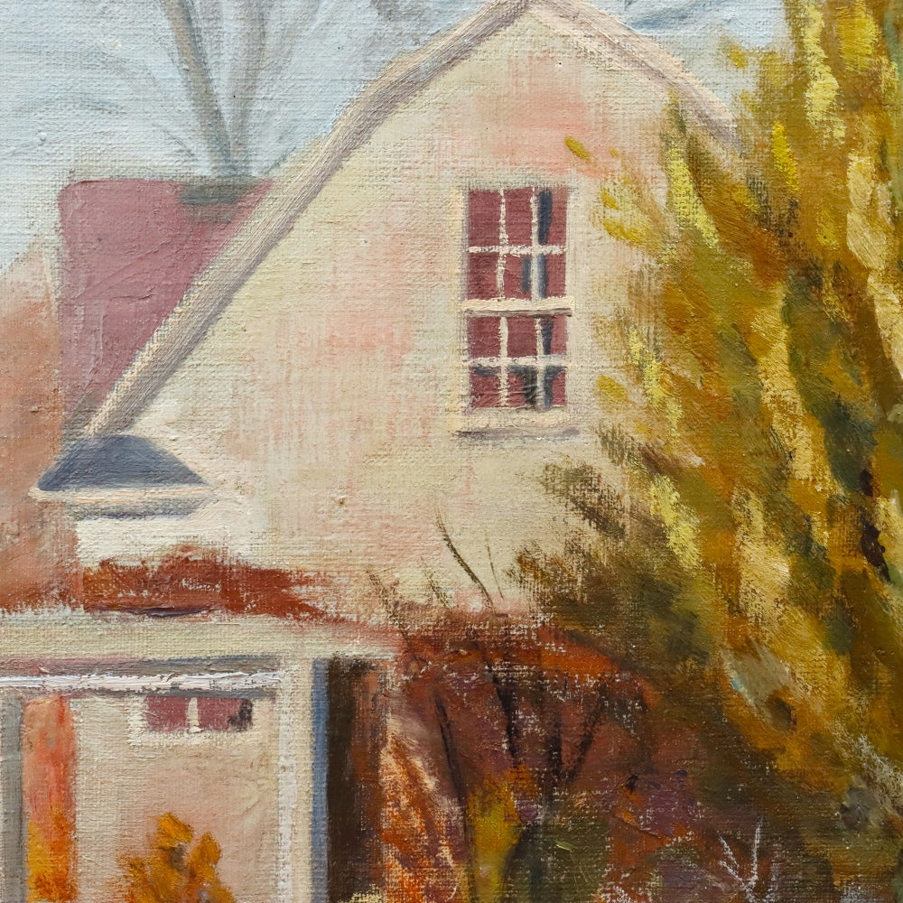 AW549: John Doty California Impressionist Winter Day Oil on Canvas Painting