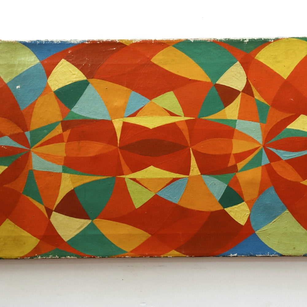 AW894: Toshinobu Onosato (attributed to) Early 20th Century Avant Garde Op Art Oil on Canvas Painting