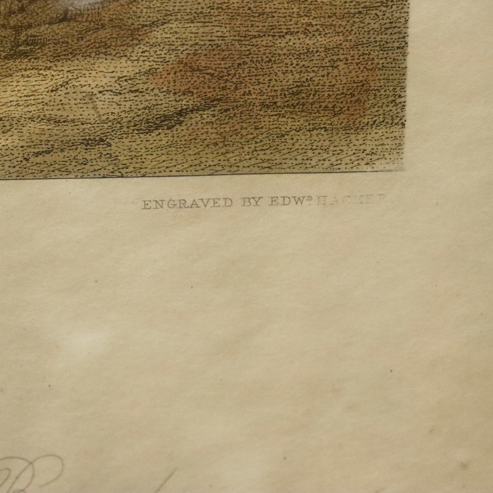 AW7-137: English Colored Engraving by Edward Hacker "William Long Huntsman to the Duke of Beaufort" Circa 1836