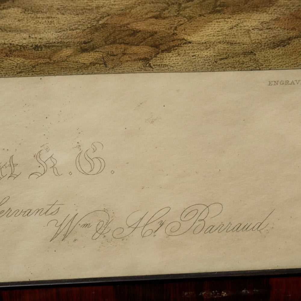 AW7-137: English Colored Engraving by Edward Hacker "William Long Huntsman to the Duke of Beaufort" Circa 1836
