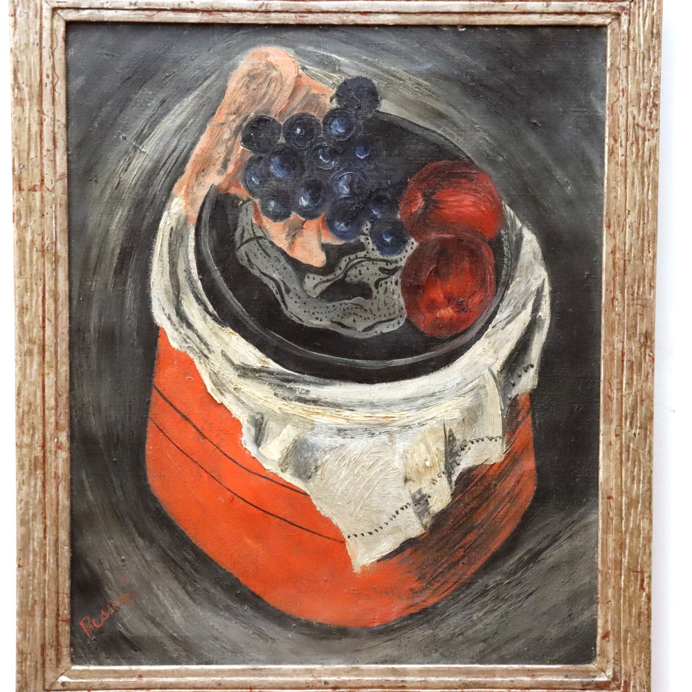 AW490: Esther Pressoir Modernist Still Life Oil on Canvas Circa 1930's