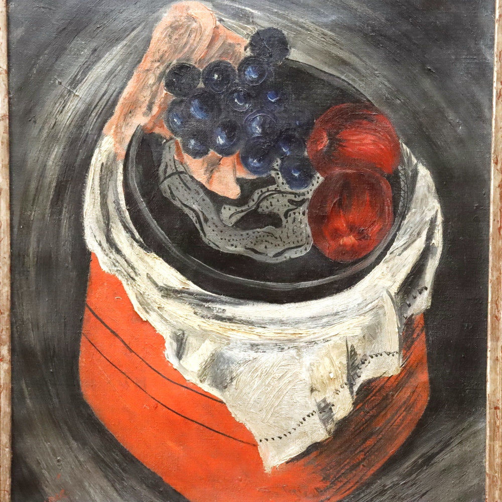 AW490: Esther Pressoir Modernist Still Life Oil on Canvas Circa 1930's