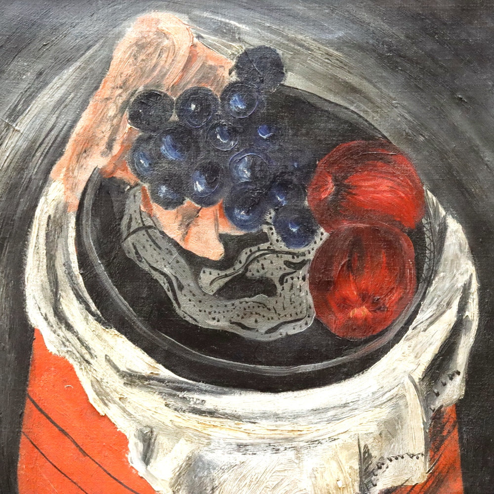 AW490: Esther Pressoir Modernist Still Life Oil on Canvas Circa 1930's