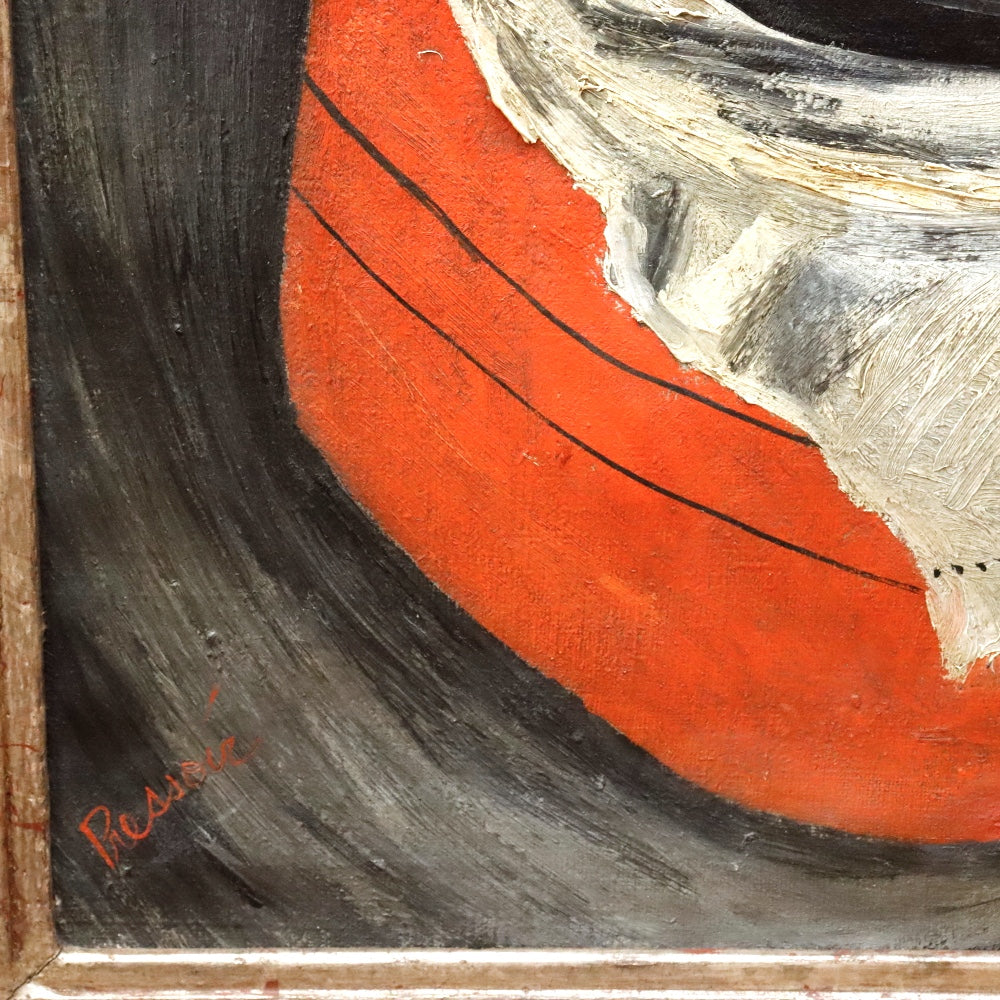AW490: Esther Pressoir Modernist Still Life Oil on Canvas Circa 1930's