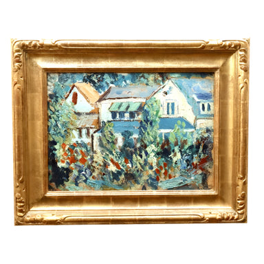 Alfred Morgan "A Garden Scene" Impressionist Oil on Board Painting | Work of Man