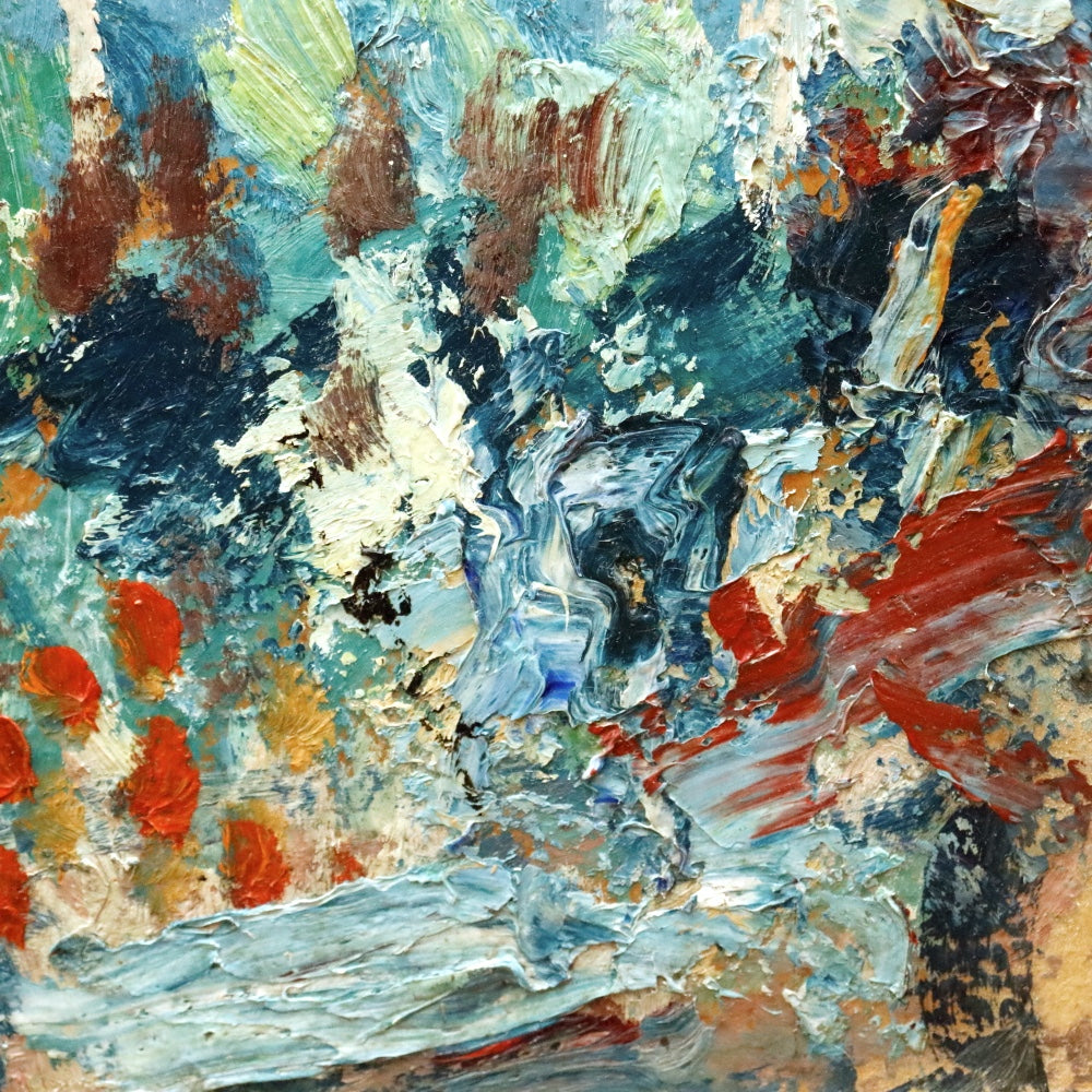 AW108: Alfred Morgan "A Garden Scene" Impressionist Oil on Board Painting