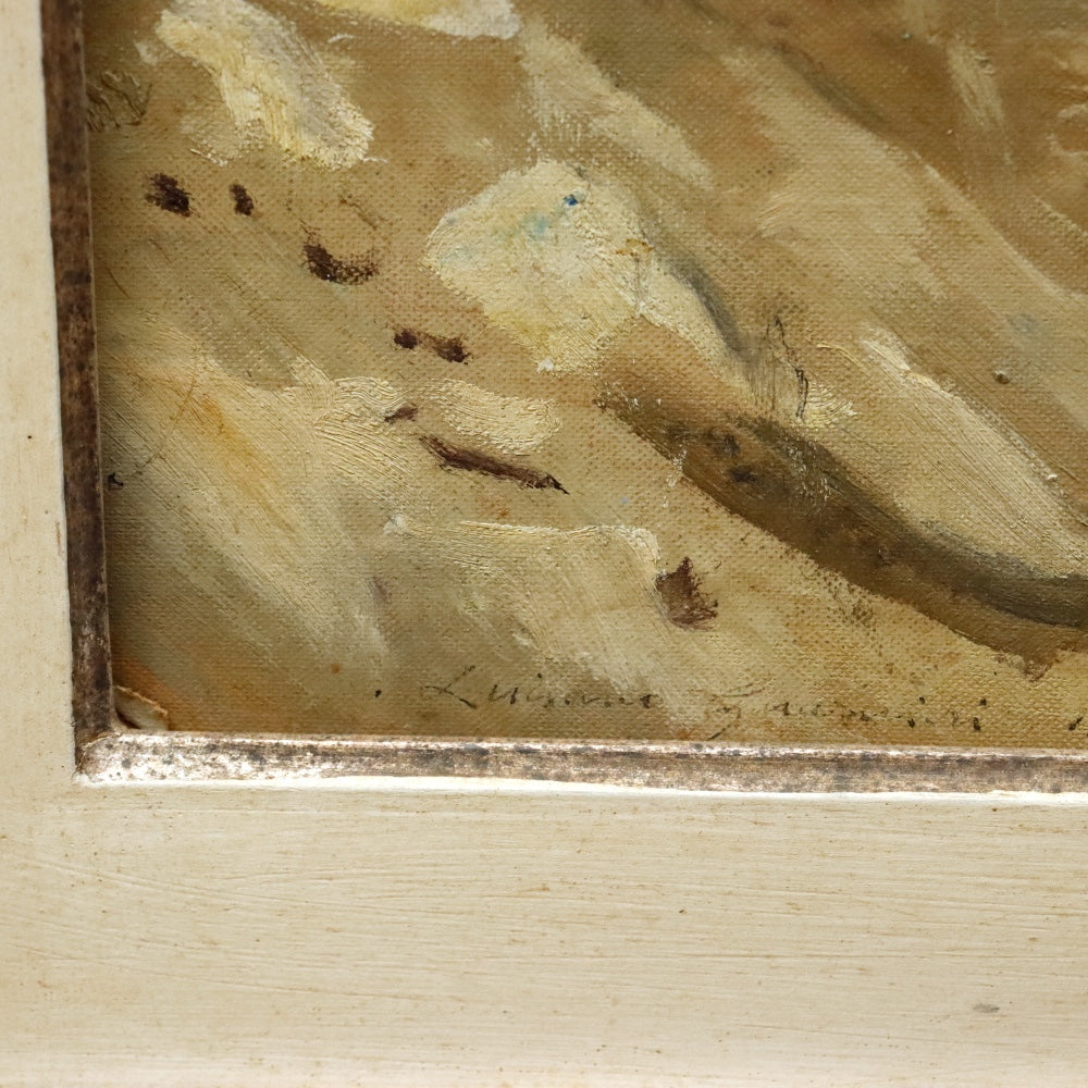 AW895: Italian Impressionist Coastal Landscape Oil on Board Painting Circa 1970