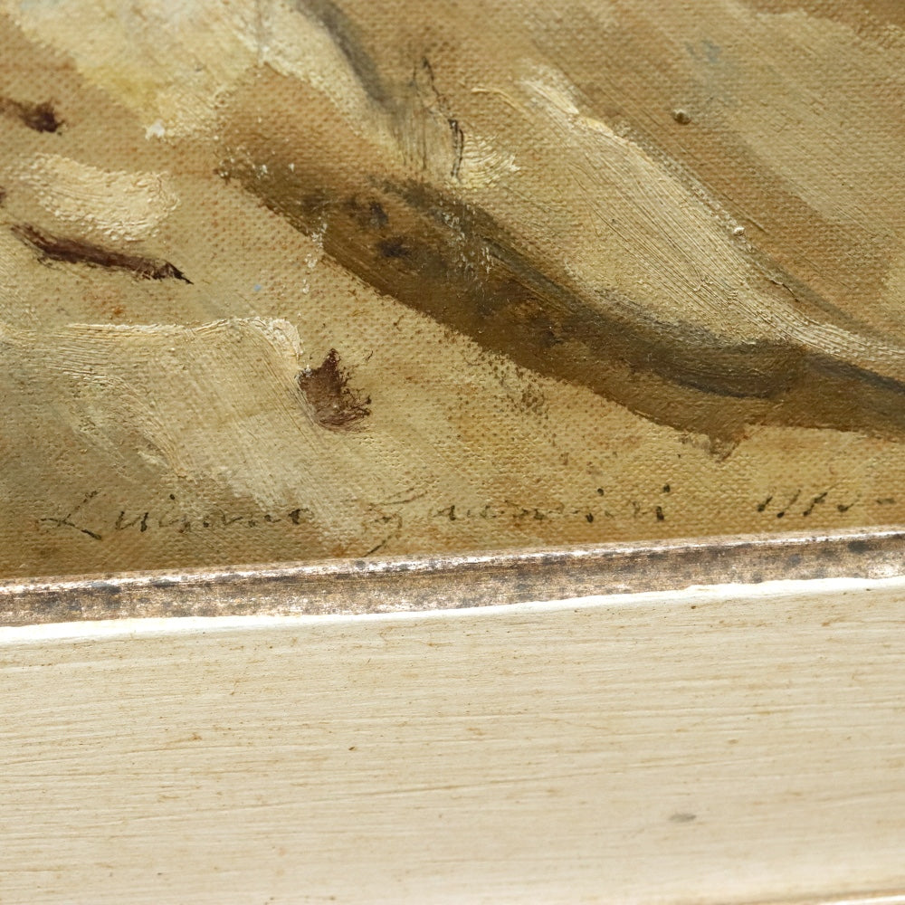 AW895: Italian Impressionist Coastal Landscape Oil on Board Painting Circa 1970