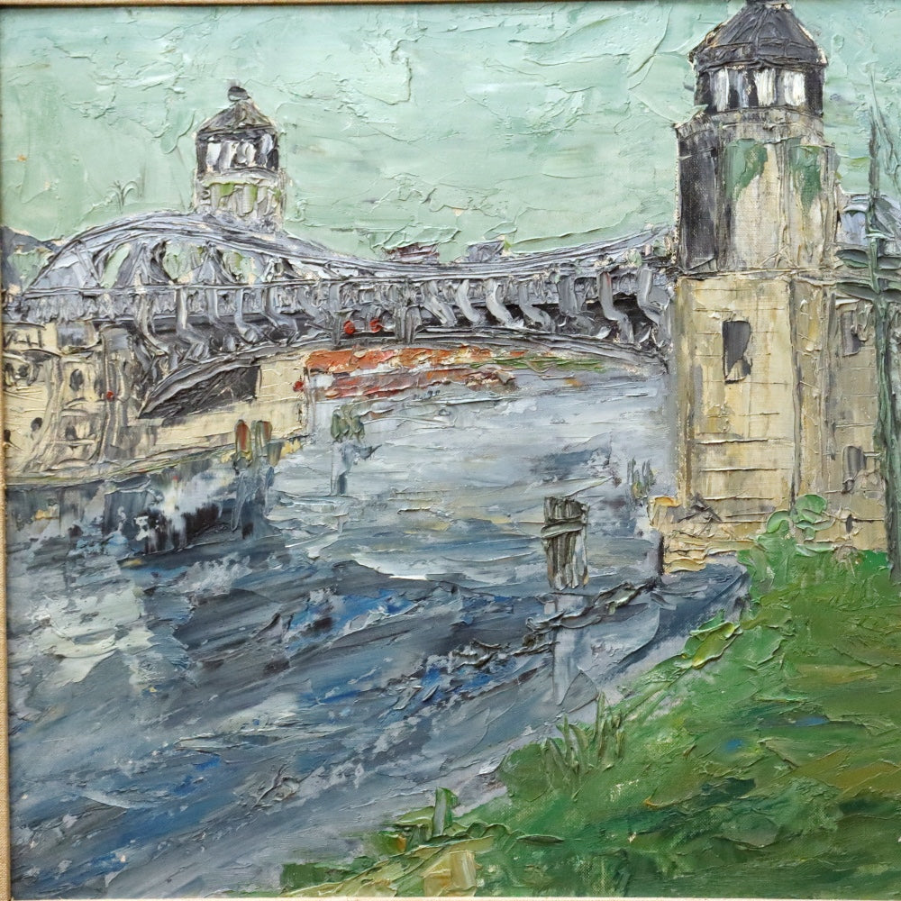 AW896: Vittorio Brando Ponte De Damen Impressionist Impasto Oil on Board Painting Circa 1965