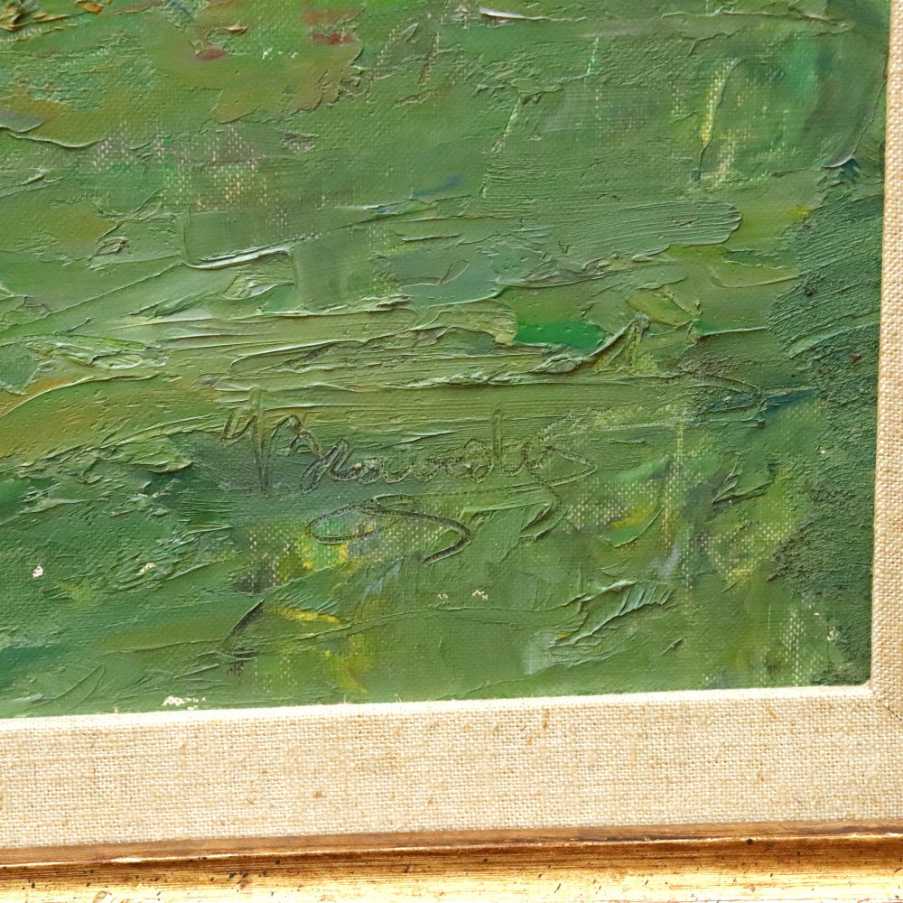 AW896: Vittorio Brando Ponte De Damen Impressionist Impasto Oil on Board Painting Circa 1965