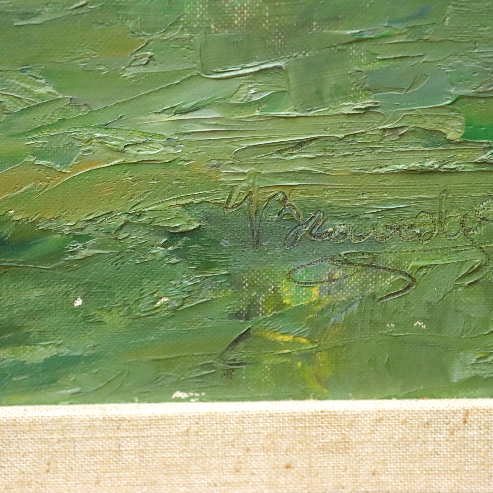 AW896: Vittorio Brando Ponte De Damen Impressionist Impasto Oil on Board Painting Circa 1965