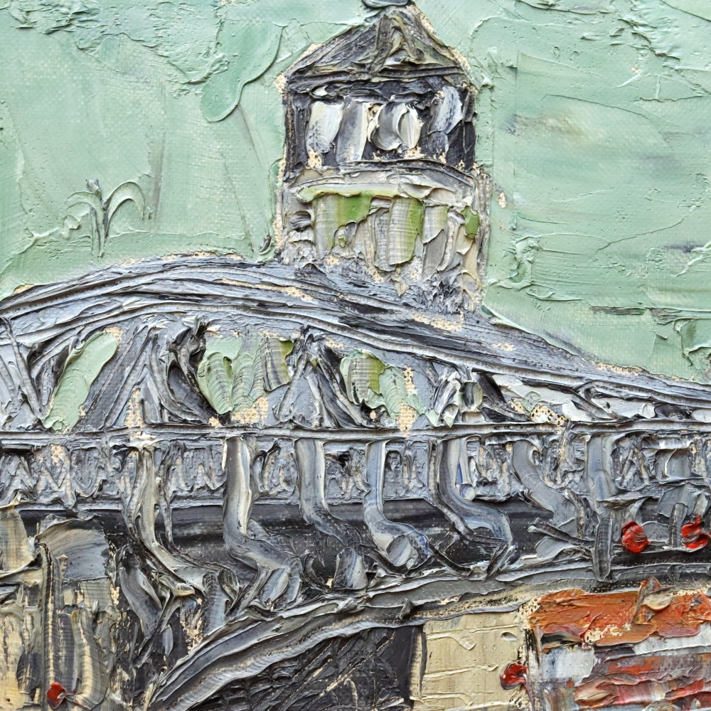 AW896: Vittorio Brando Ponte De Damen Impressionist Impasto Oil on Board Painting Circa 1965