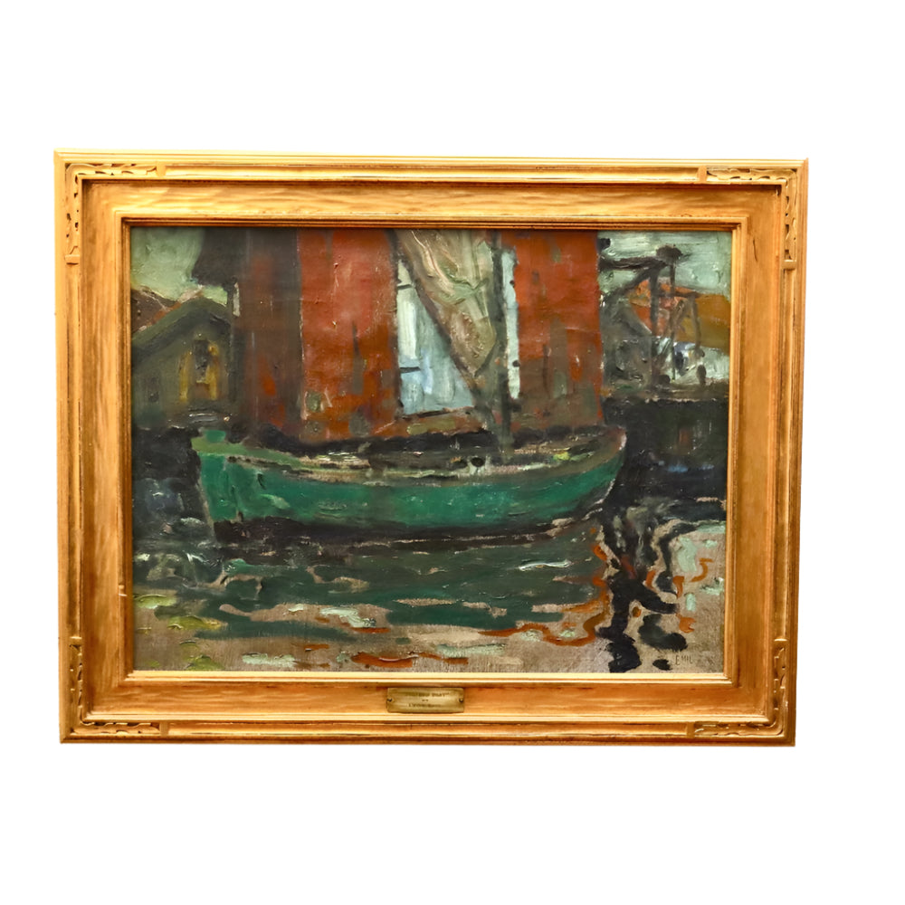 Emil Zoir "The Old Boat" WPA Oil on Canvas Painting | Work of Man