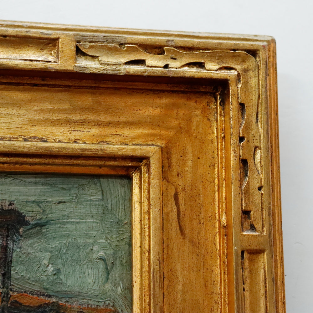 AW899: Carl Emiel Zoir "The Old Boat" WPA Oil on Canvas Painting