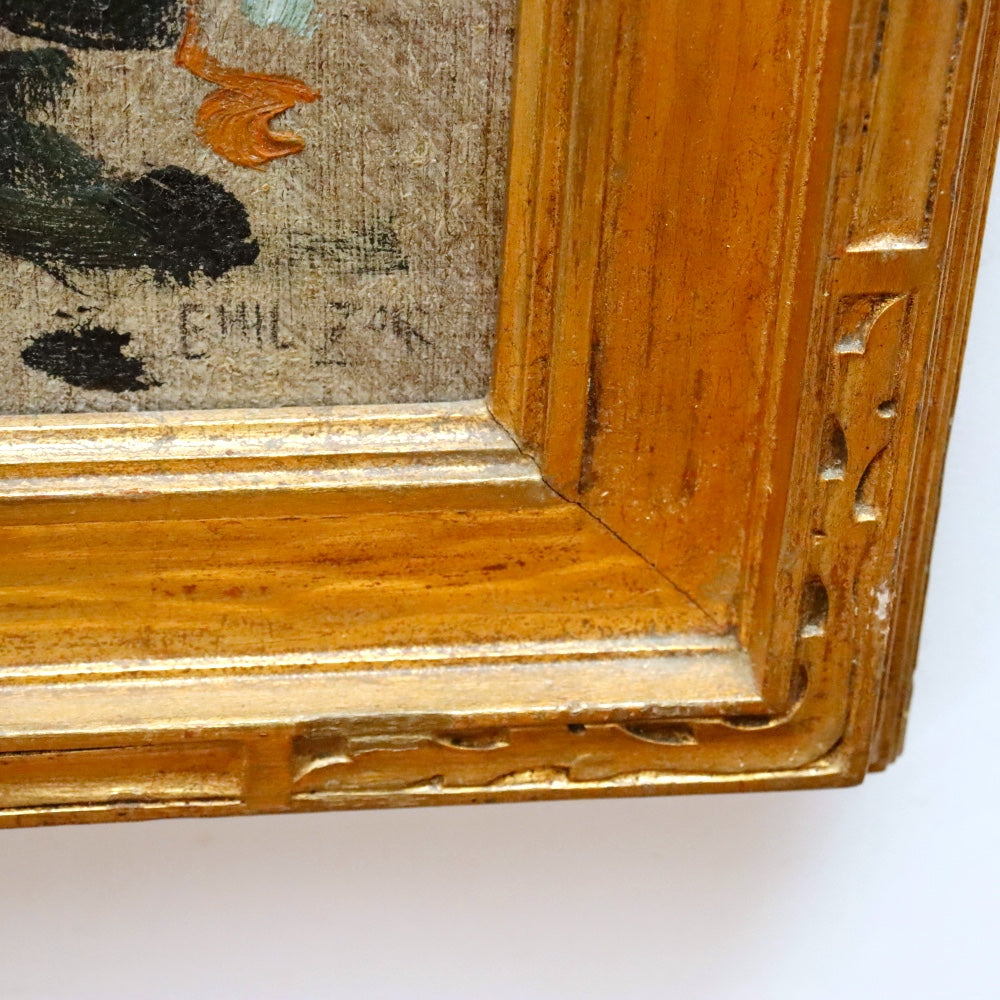 AW899: Carl Emiel Zoir "The Old Boat" WPA Oil on Canvas Painting