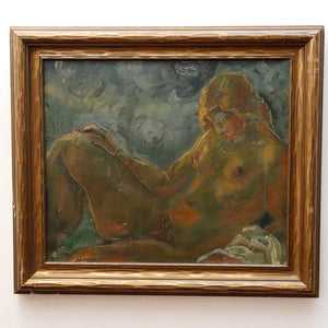 AW901: Odette Elina "Femme Nue" Oil on Canvas Circa 1930