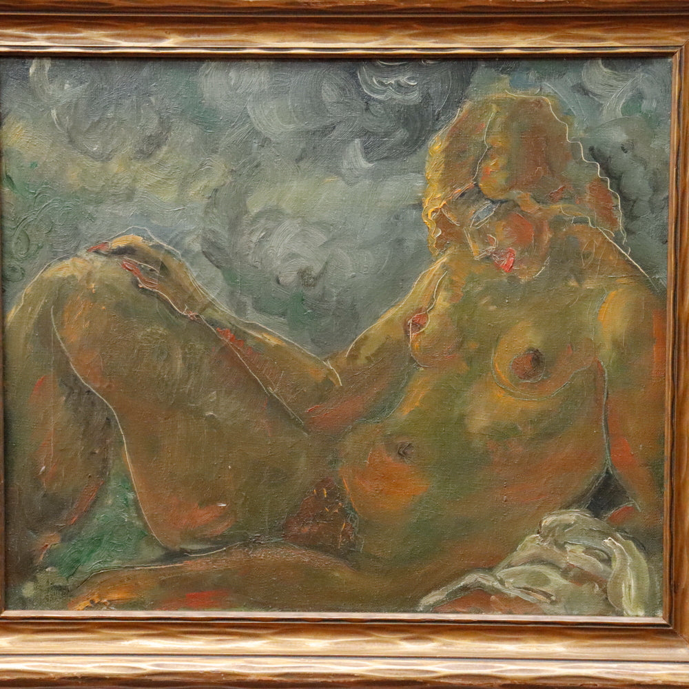 AW901: Odette Elina "Femme Nue" Oil on Canvas Circa 1930