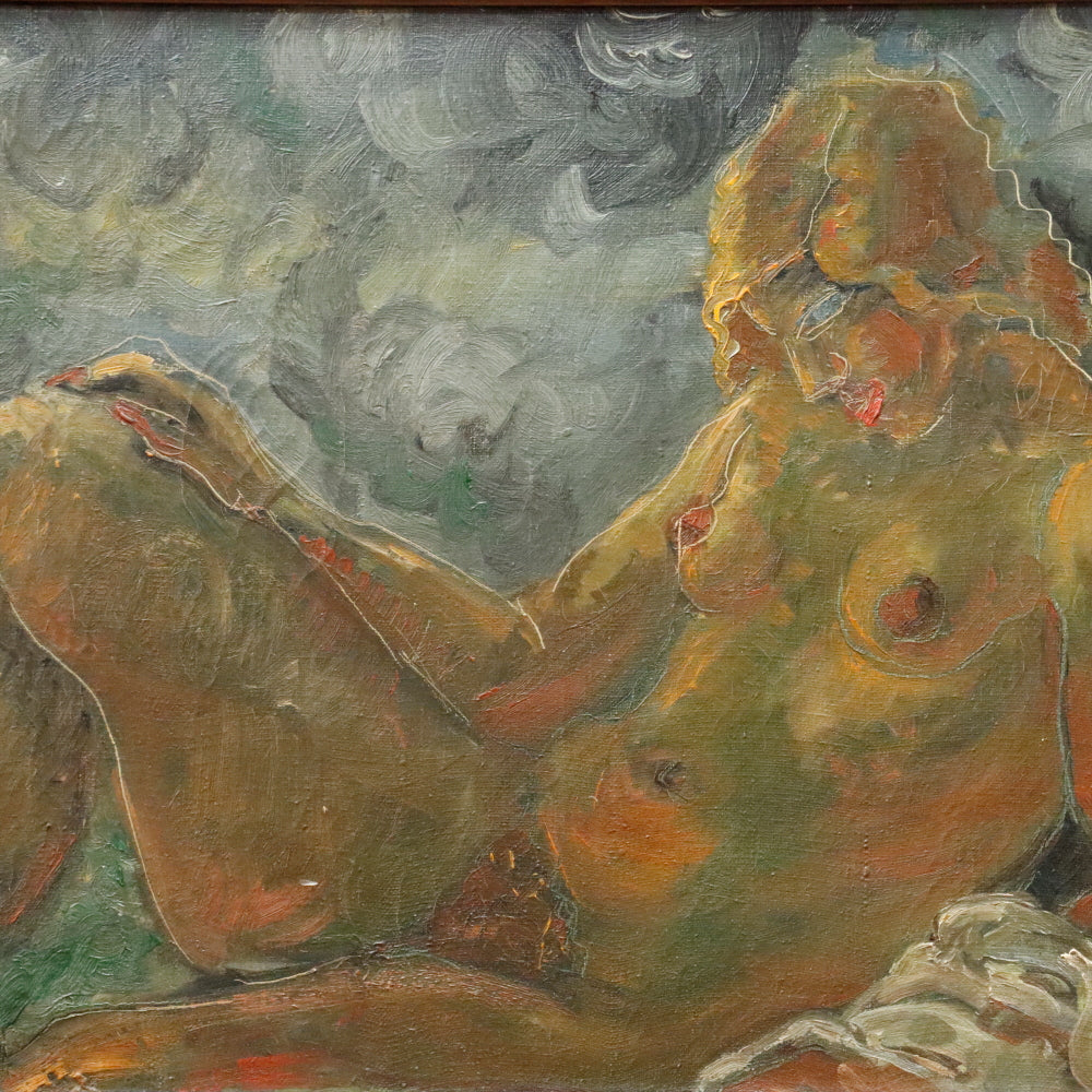 AW901: Odette Elina "Femme Nue" Oil on Canvas Circa 1930