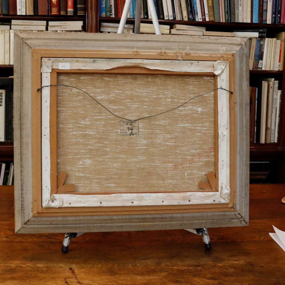 AW903: Sean Korn Brothers Mid Century Modernist Portrait Oil on Canvas Painting 1959