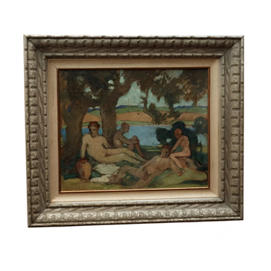 Impressionist Bathers Manner of Paul Gauguin Oil on Board Circa 1900 | Work of Man