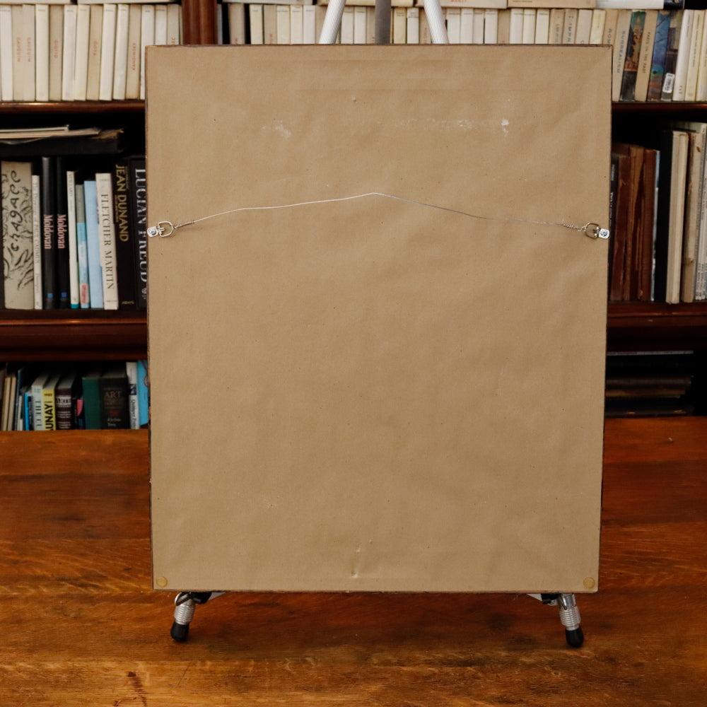 AW354: Arthur Smith Boxers WPA Oil on Masonite Board Painting