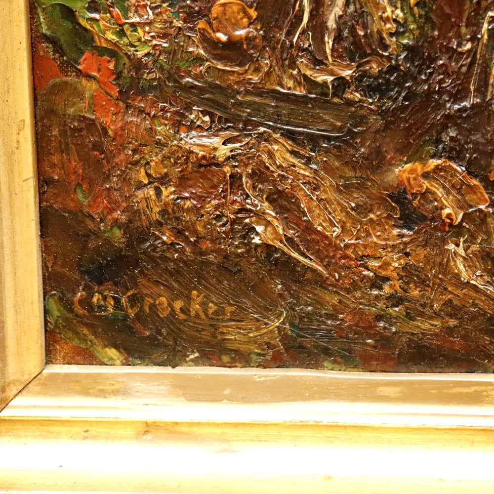 AW145: Charles Mathew Crocker Haystacks Expressionist Oil on Canvas Painting