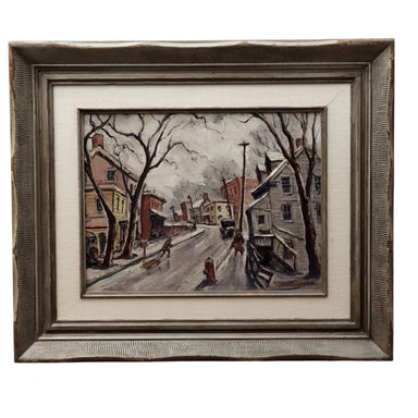 William Fisher  Modernist WPA Oil  Painting Salmagundi Club | Work of Man