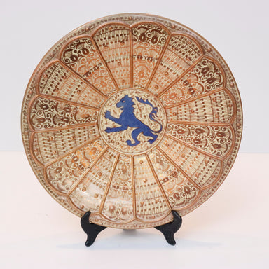 Large Antique Hispano Moresque Charger With Blue Lion | Work of Man