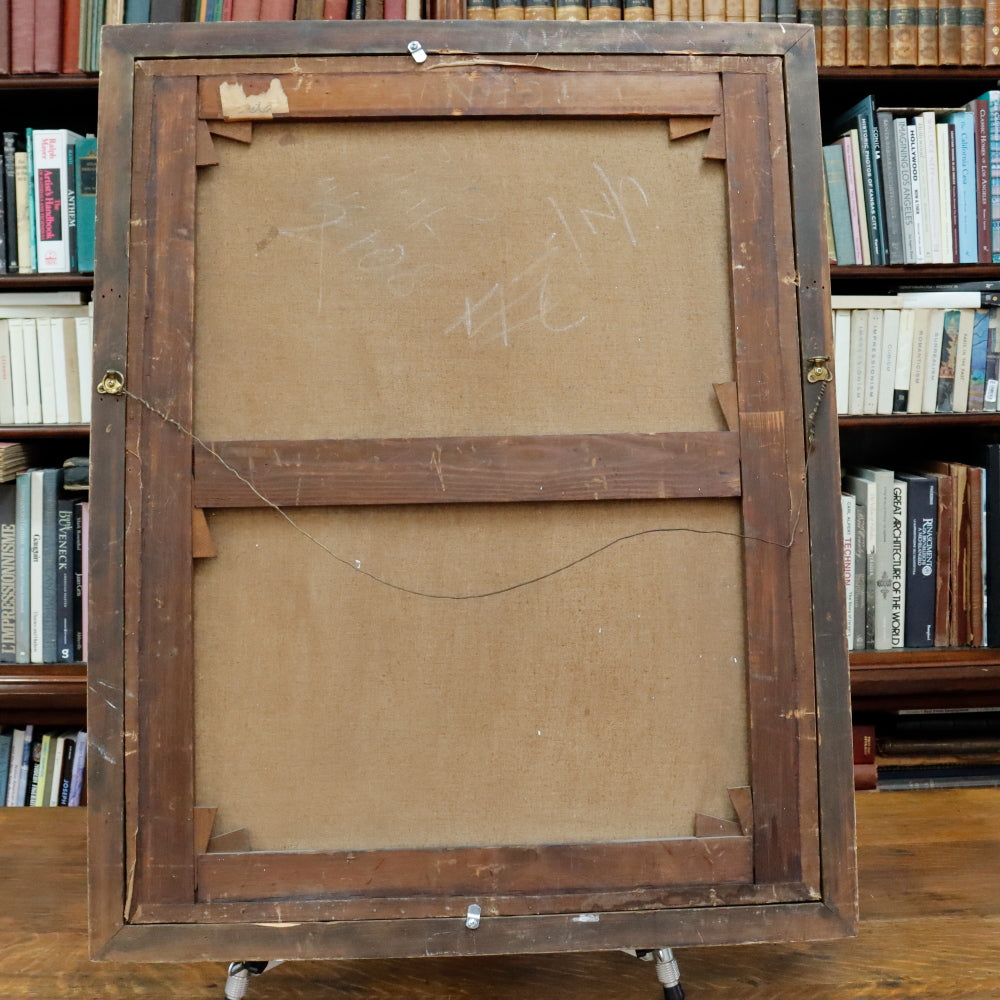 AW867: Antique Late 19th Century Floral Still Life Oil on Canvas Painting American School