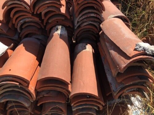 AA9-007: Handmade Spanish Terracotta Roof Tiles From 1920's Spanish House Approx 300 Available