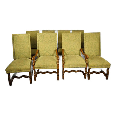 set-of-8-late-20th-century-louis-xiv-style-walnut-stained-wood-dining-chairs | Work of Man