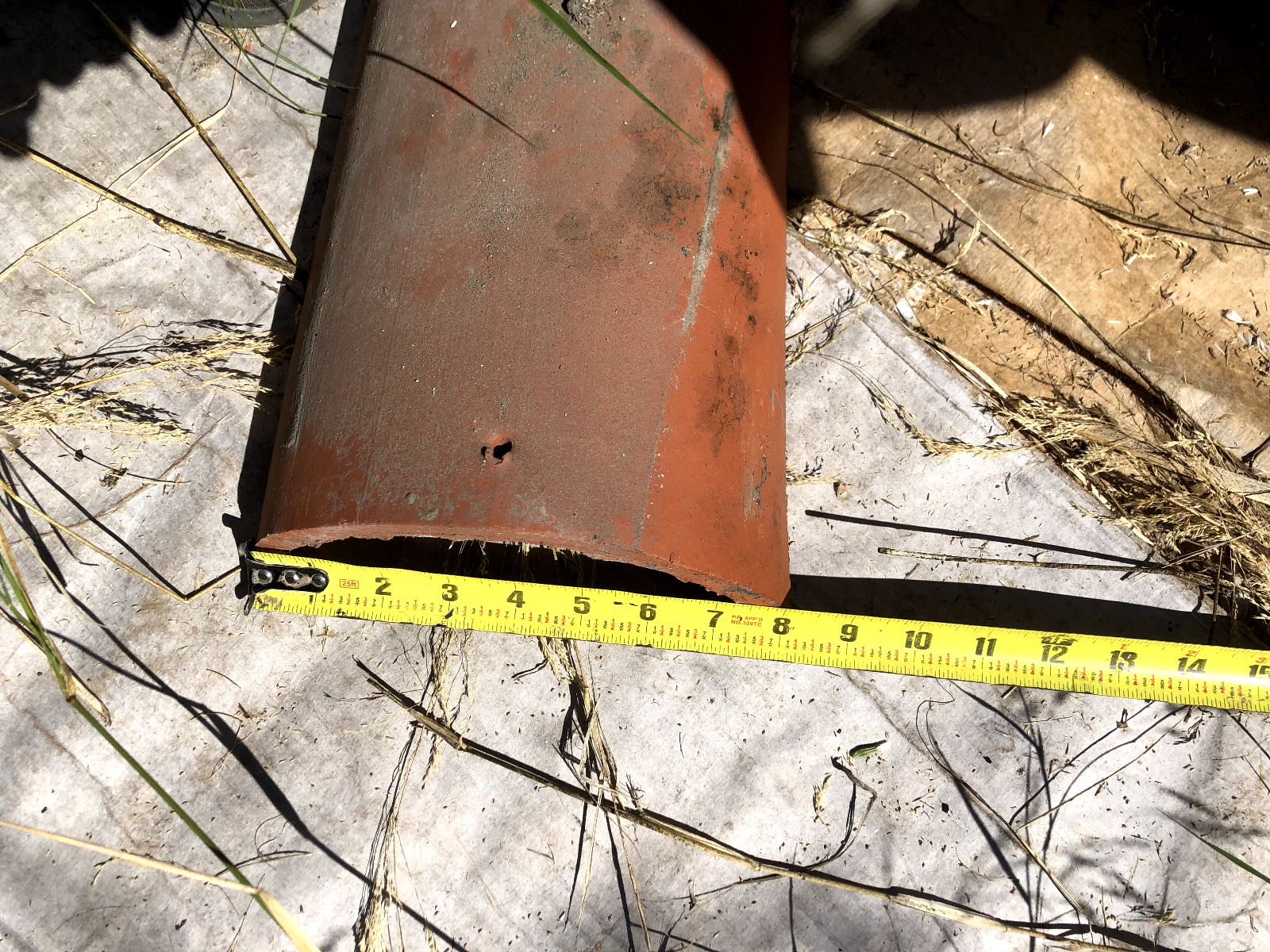 AA9-007: Handmade Spanish Terracotta Roof Tiles From 1920's Spanish House Approx 300 Available