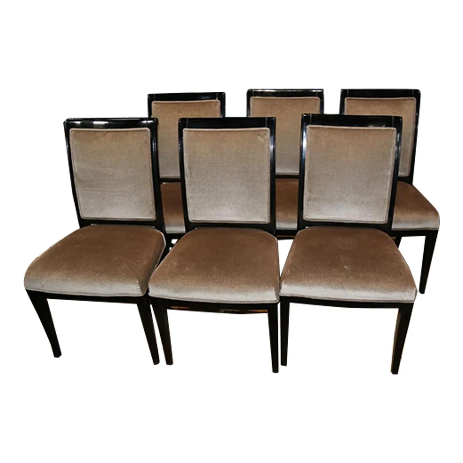 vintage-mid-century-set-of-6-ebonized-dining-chairs | Work of Man