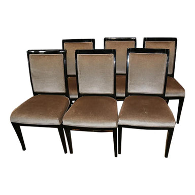 vintage-mid-century-set-of-6-ebonized-dining-chairs | Work of Man