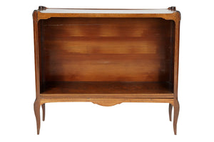 AF3-060 - ANTIQUE EARLY 20TH CENTURY LOUIS XV STYLE WALNUT BOOKCASE