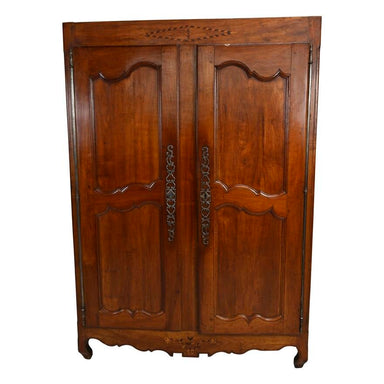 ANTIQUE FRENCH PROVINCIAL FRUITWOOD ARMOIRE | Work of Man
