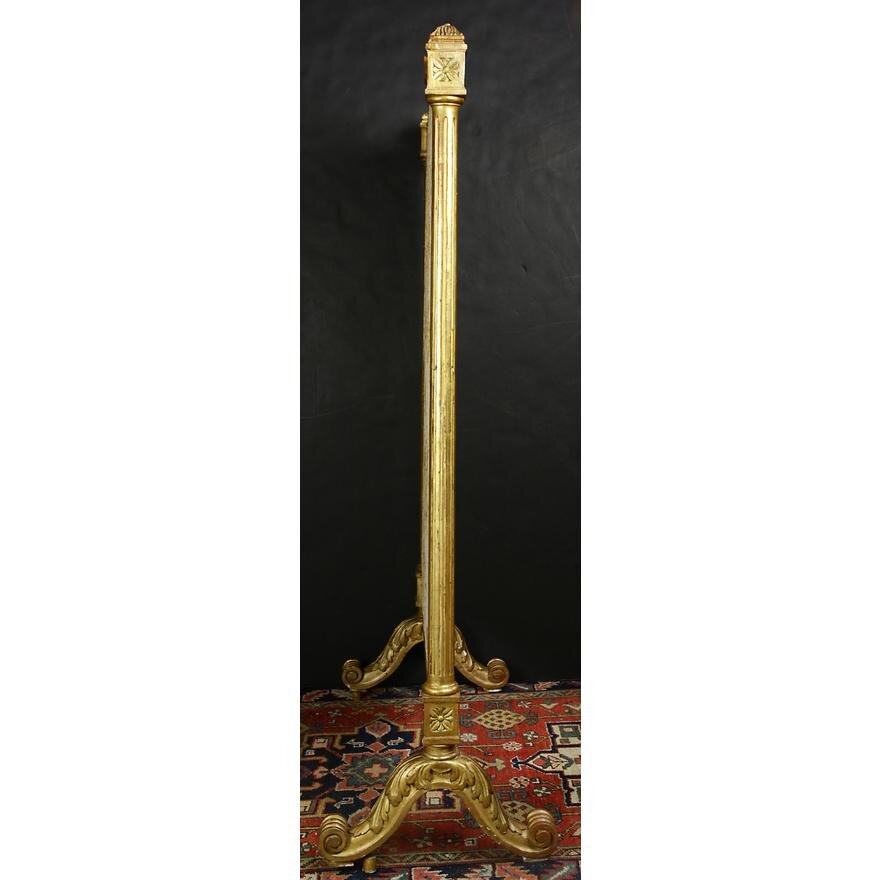AF10-002: ANTIQUE EARLY 19TH CENTURY FRENCH  CARVED GILTWOOD FIRE SCREEN