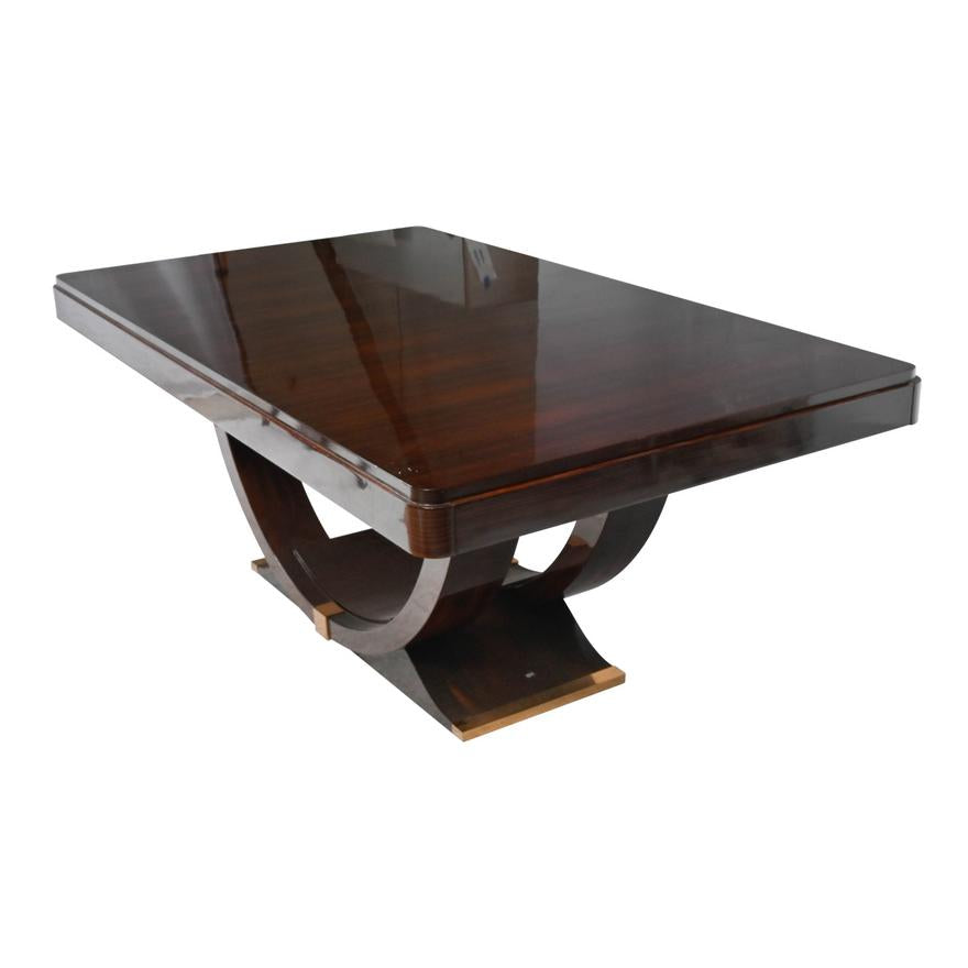 AF1-009: Circa 1930's GOUFFE French Art Deco Rosewood Dining Table Manner of Jacques Ruhlmann